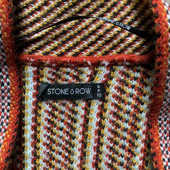Stone Row Anthropologie Orange Open Front Sweater S - Picture 3 of 7